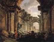 ROBERT, Hubert Imaginary View of the Grande Galerie in the Louvre in Ruins china oil painting artist